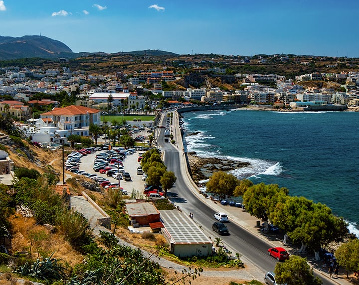 Roads in Rethymno with a rental car